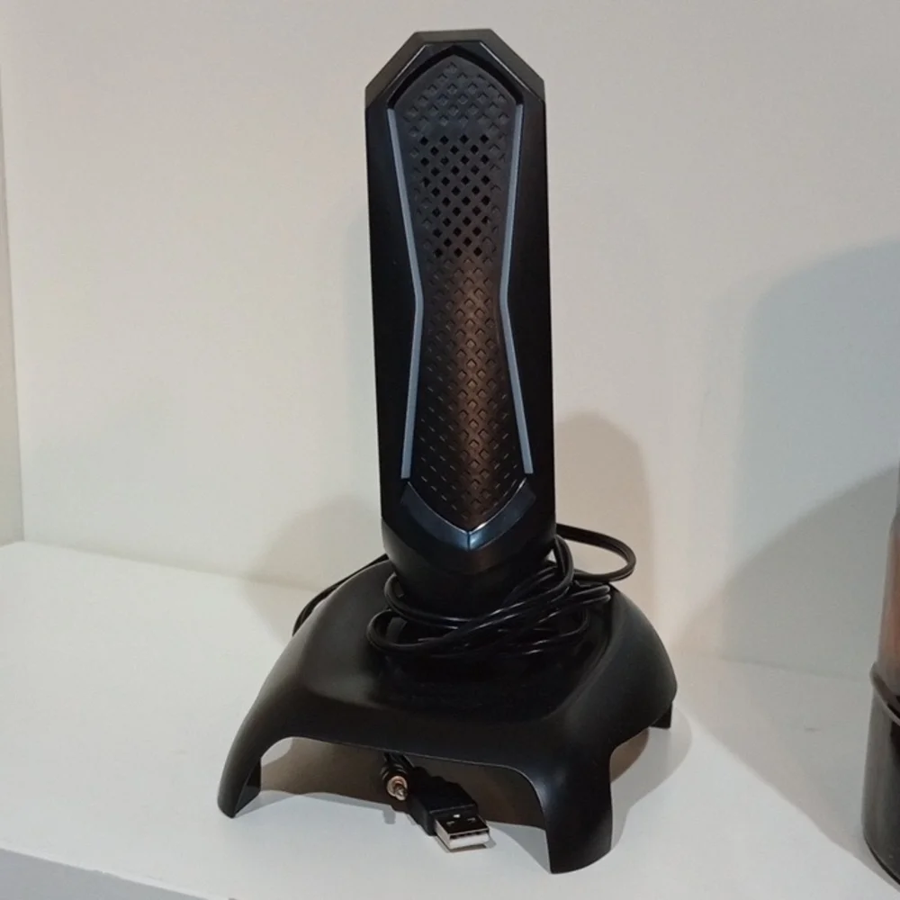 Black and Red Computer Microphone with RGB Lighting